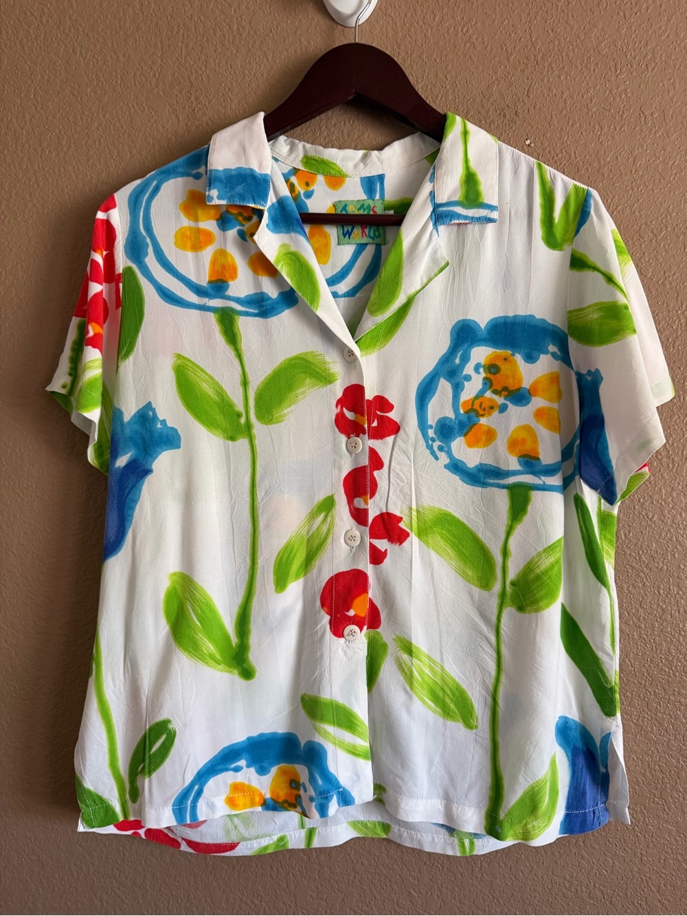 Jams World Vintage Floral Blouse Size Medium